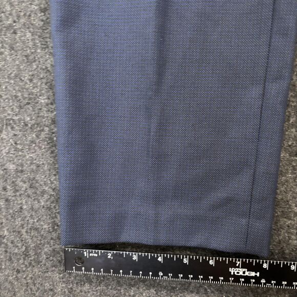 Van Heusen Manvell Dress Pants Men's 42x32 Navy Blue Slacks Flat Front Trousers - Picture 7 of 12